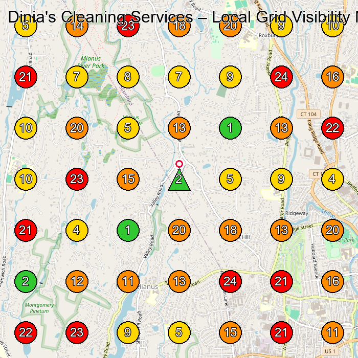 Dinia's Cleaning Services House Cleaning Service GeoGrid ranking map for None